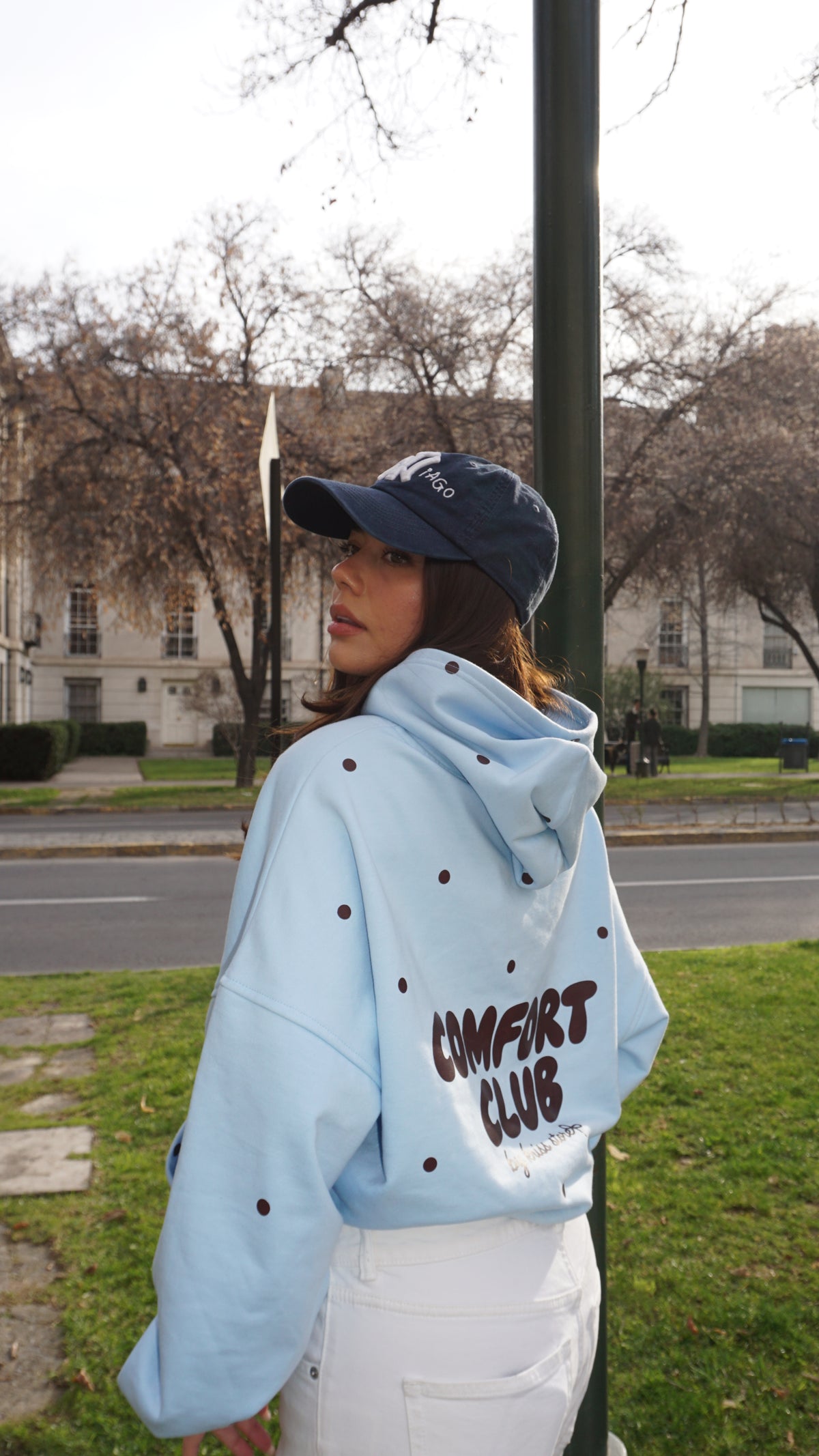 Polka Dot Blue Hoodie | Comfort Club