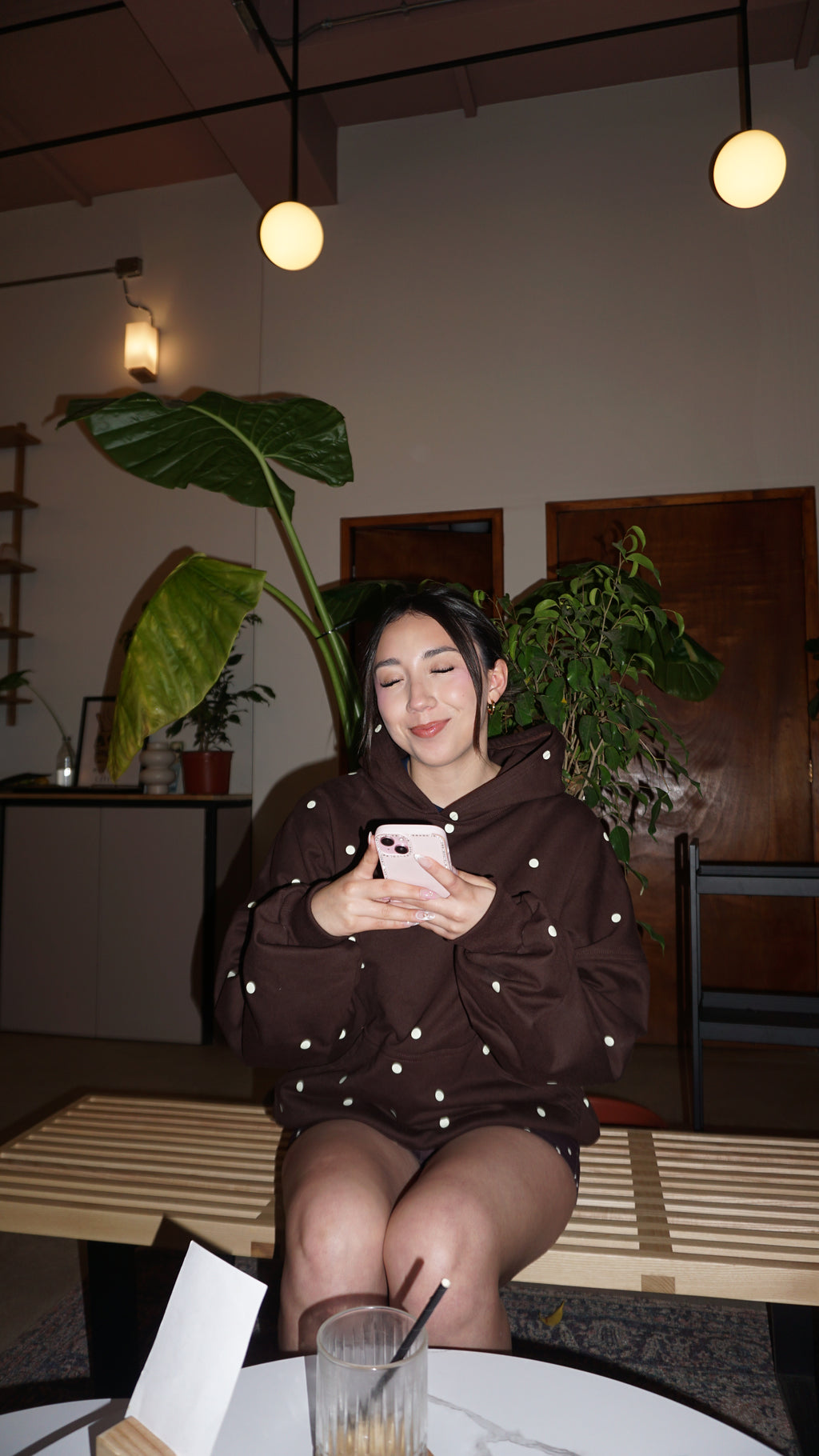 Polka Dot Coffe Hoodie