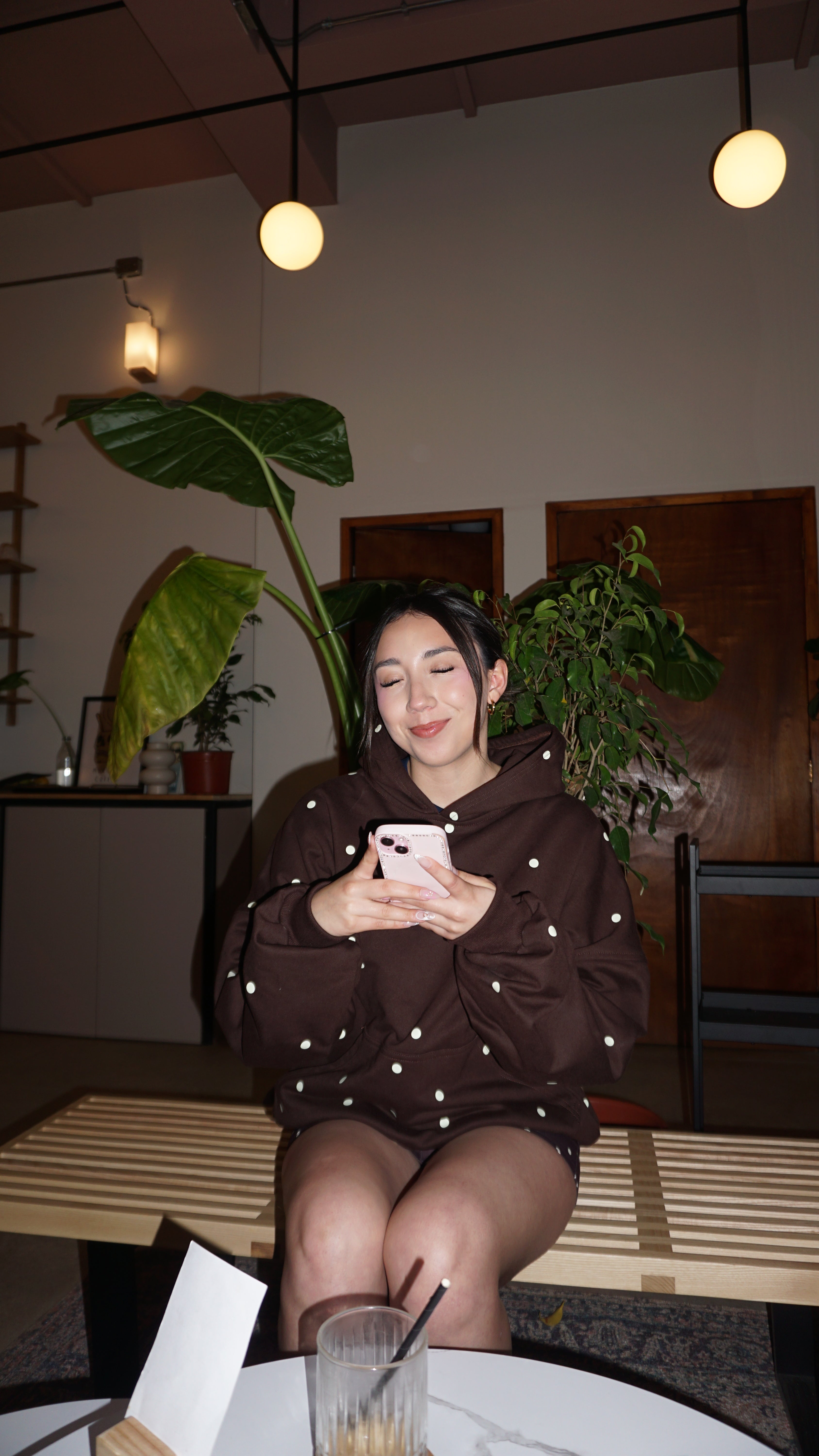 Polka Dot Coffe Hoodie