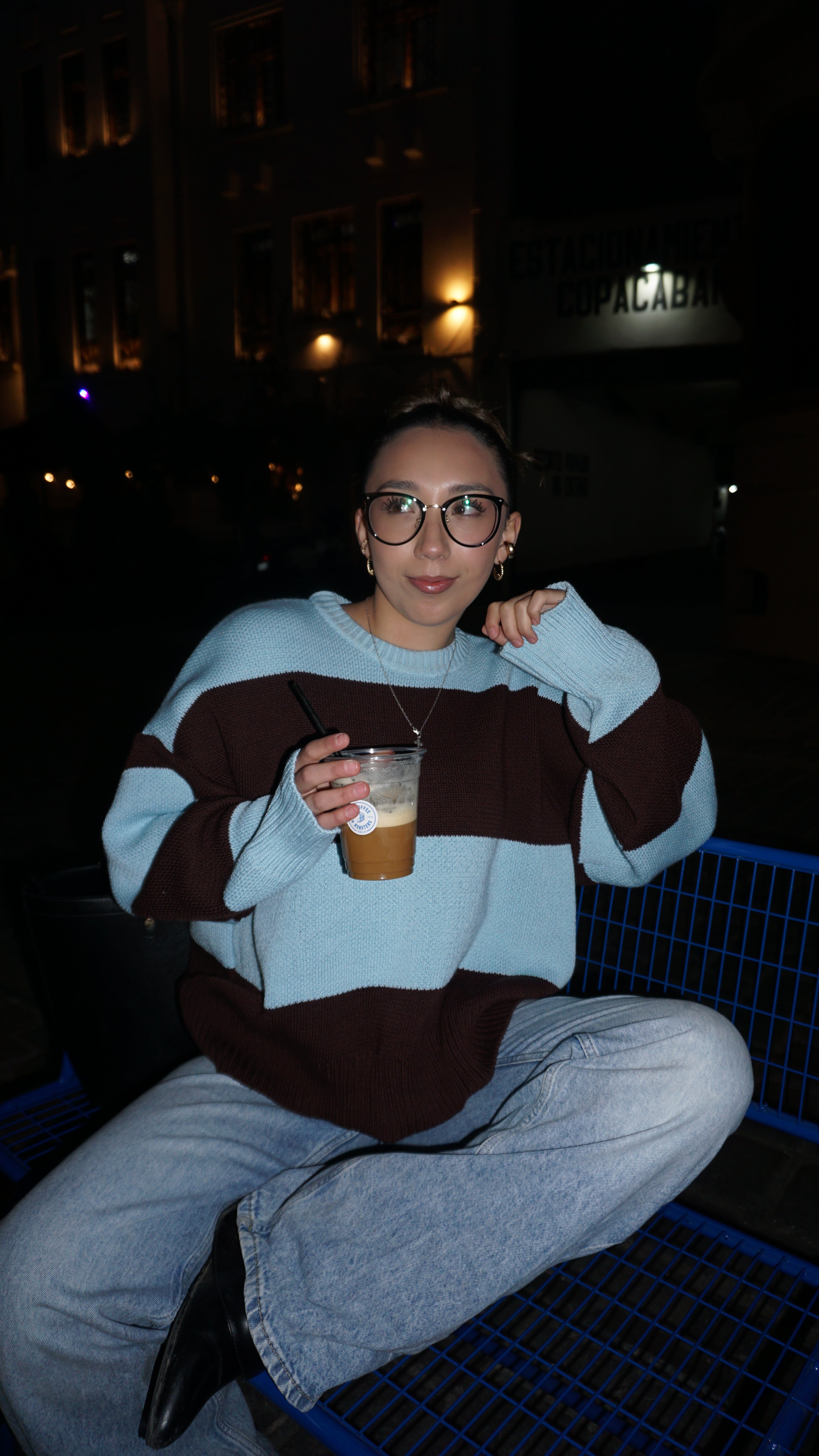 Suéter rayado celeste|chocolate 🩵