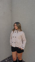 Trench Corto de Paño Beige