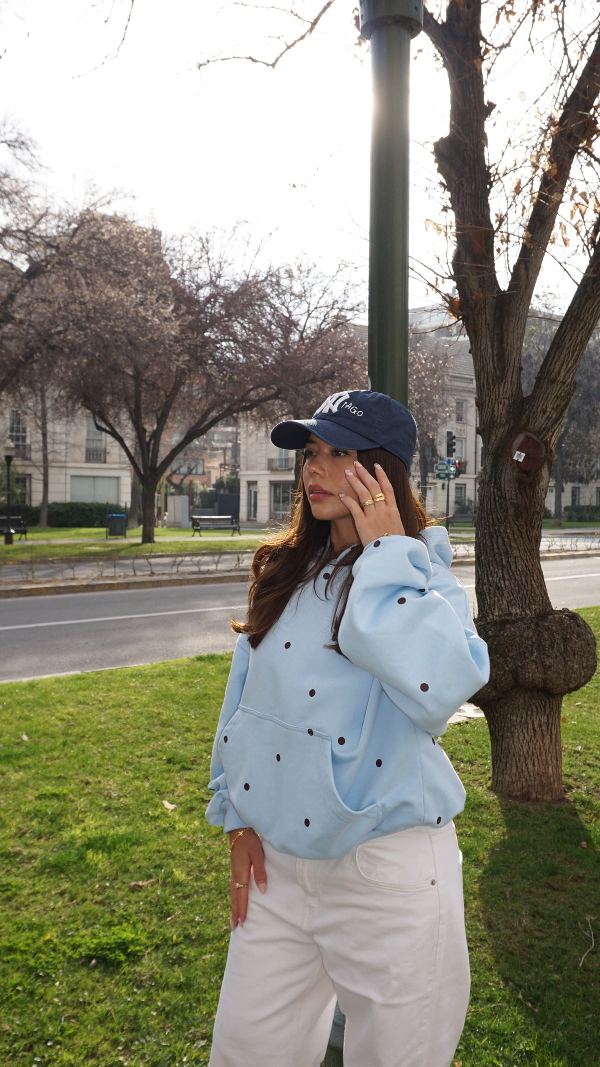 Polka Dot Blue Hoodie | Comfort Club