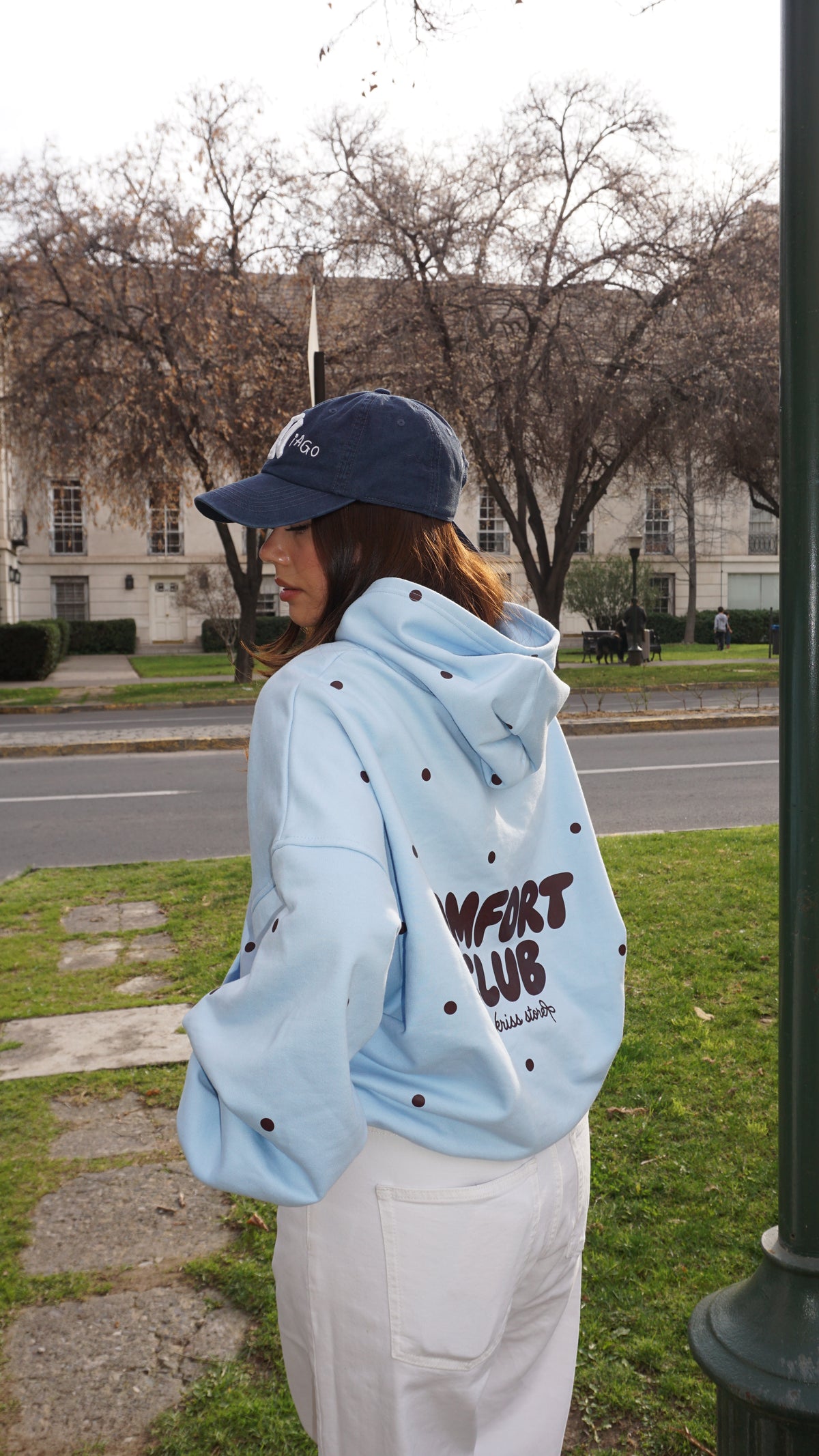 Polka Dot Blue Hoodie | Comfort Club