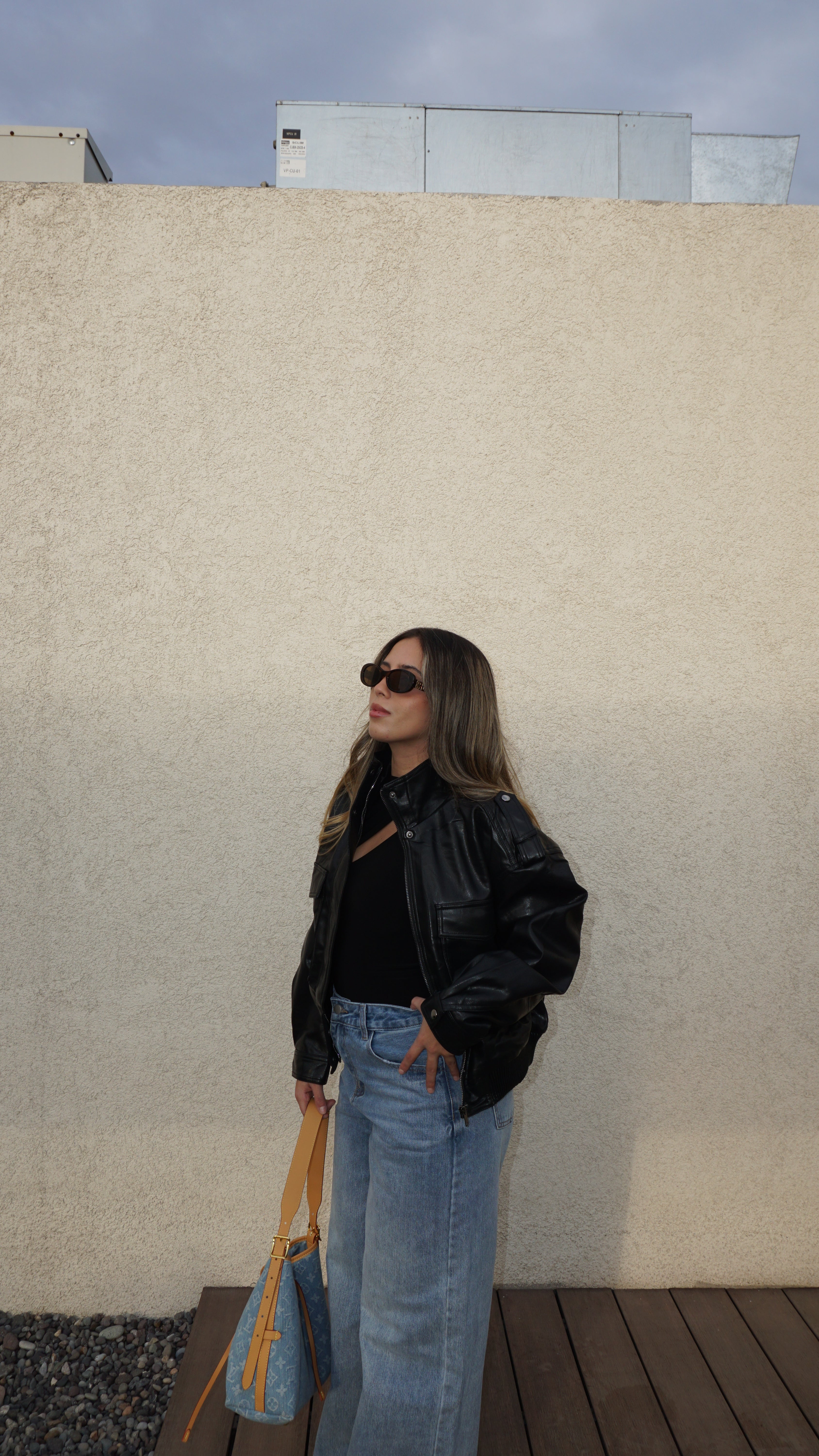 Bomber cuello alto negra