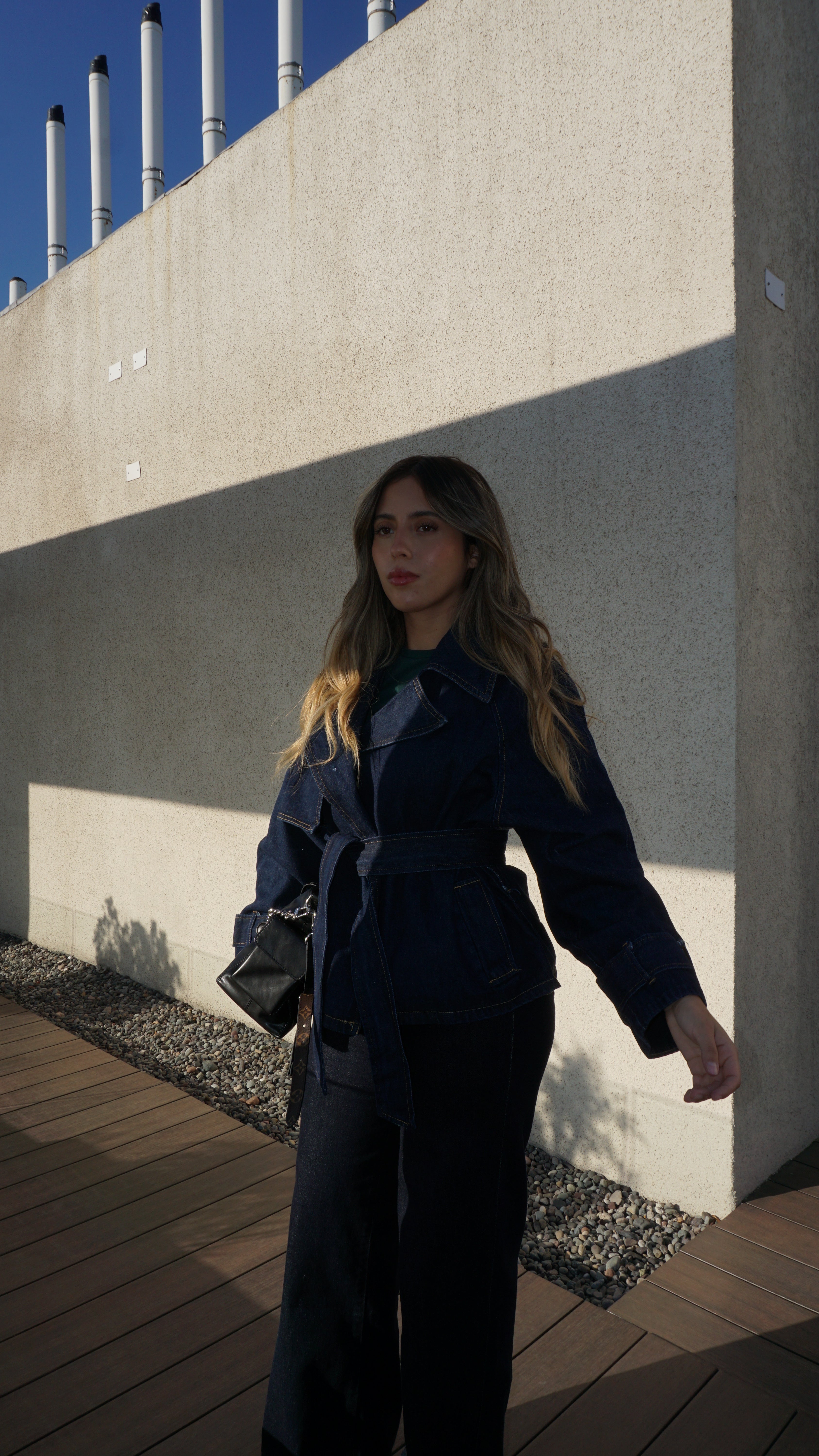 Trench Denim corto