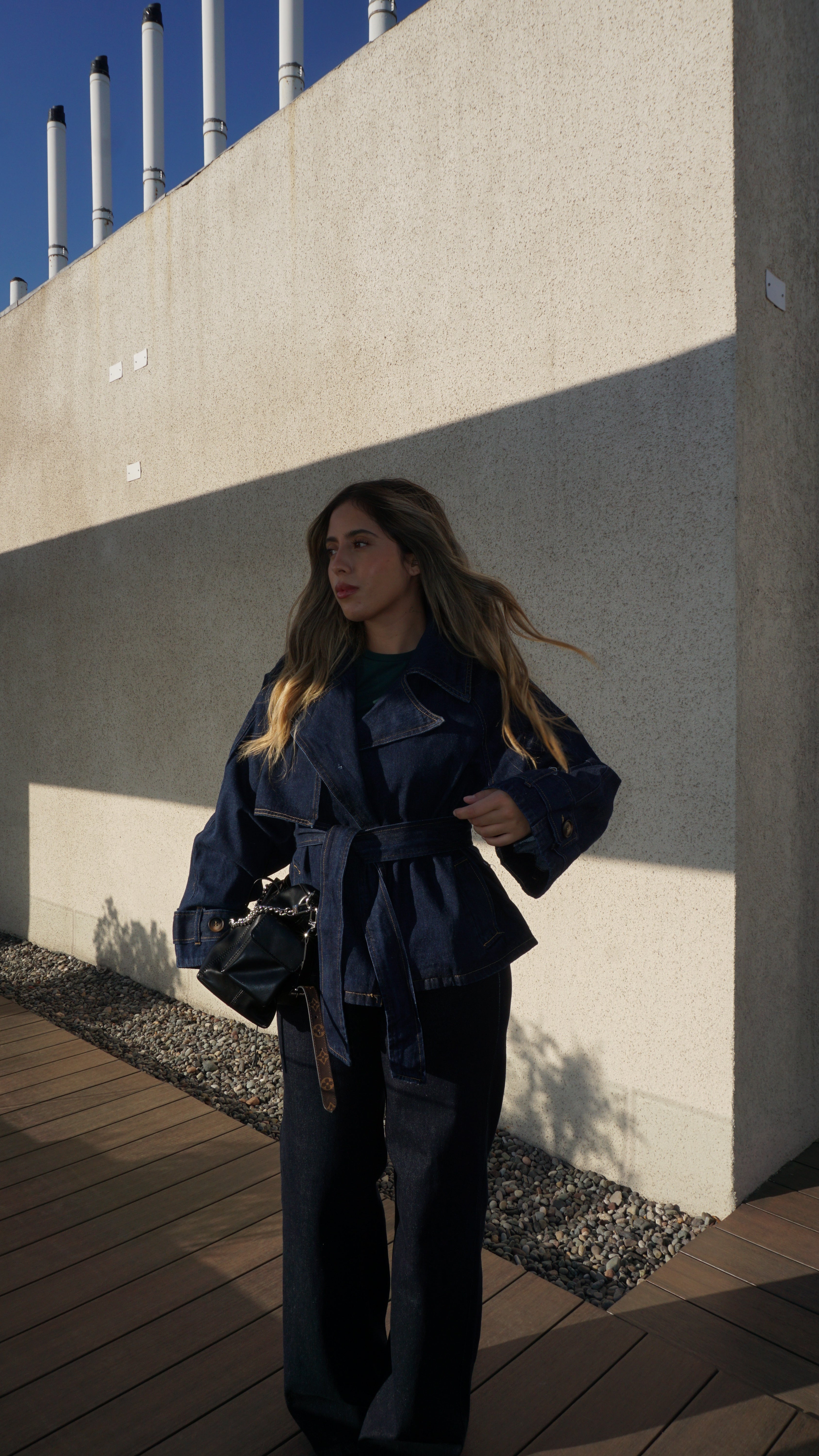 Trench Denim corto
