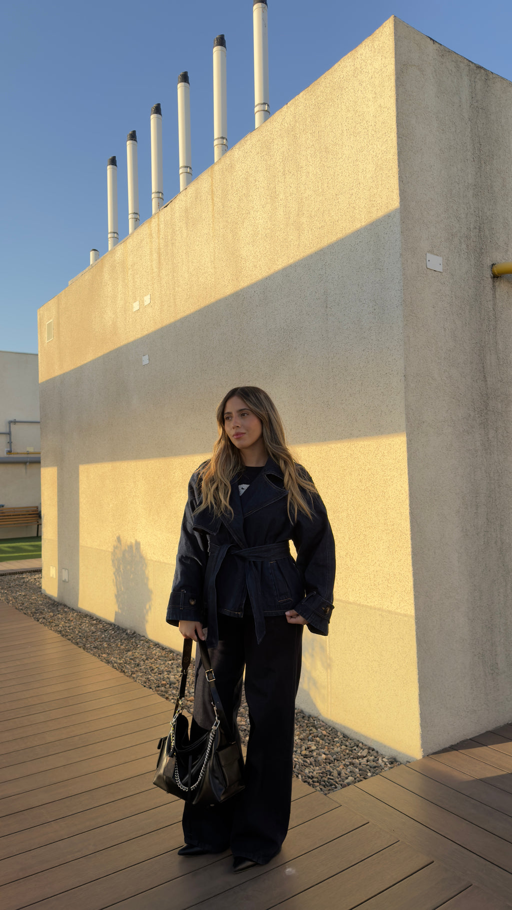 Trench Denim corto