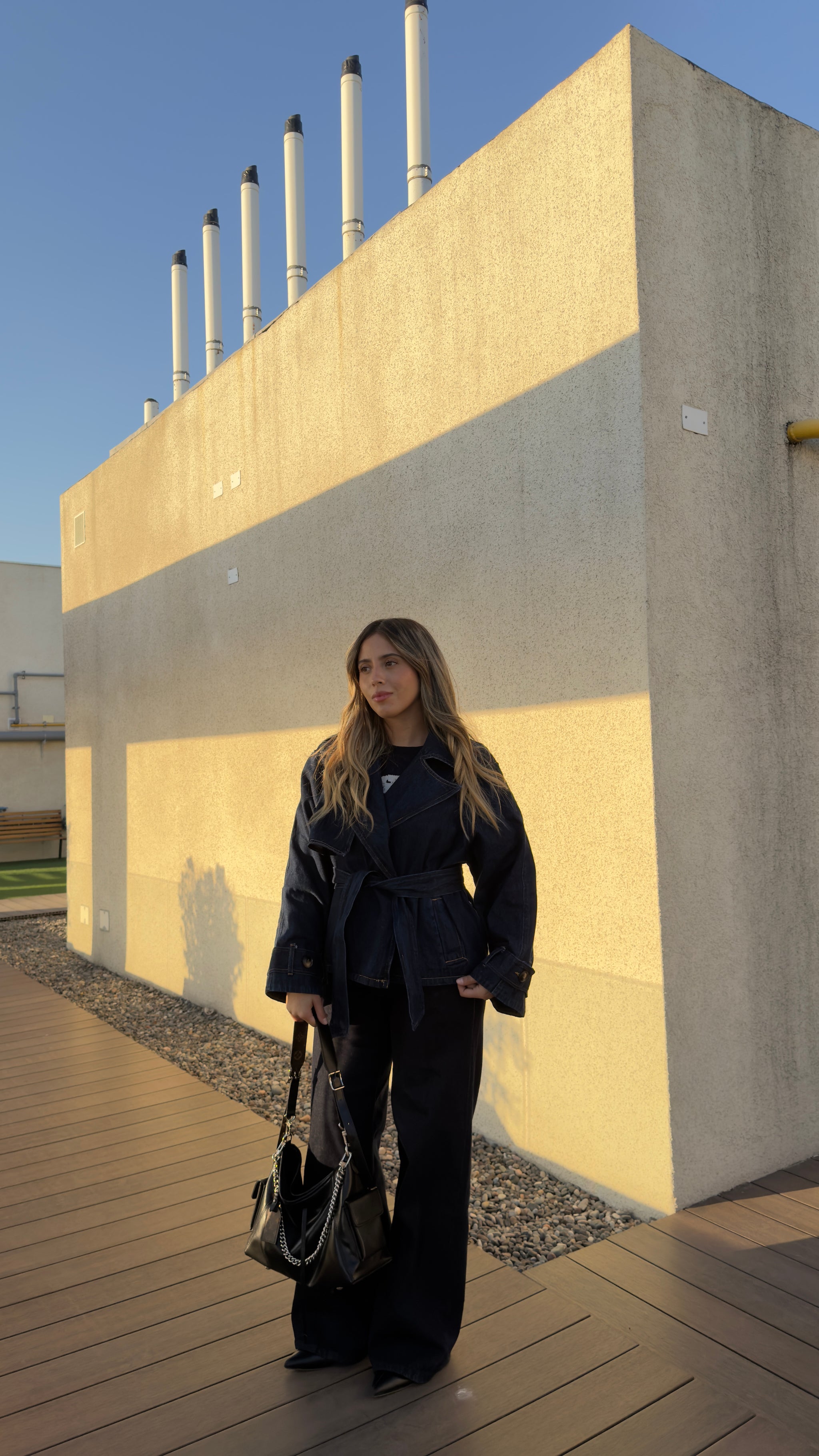 Trench Denim corto