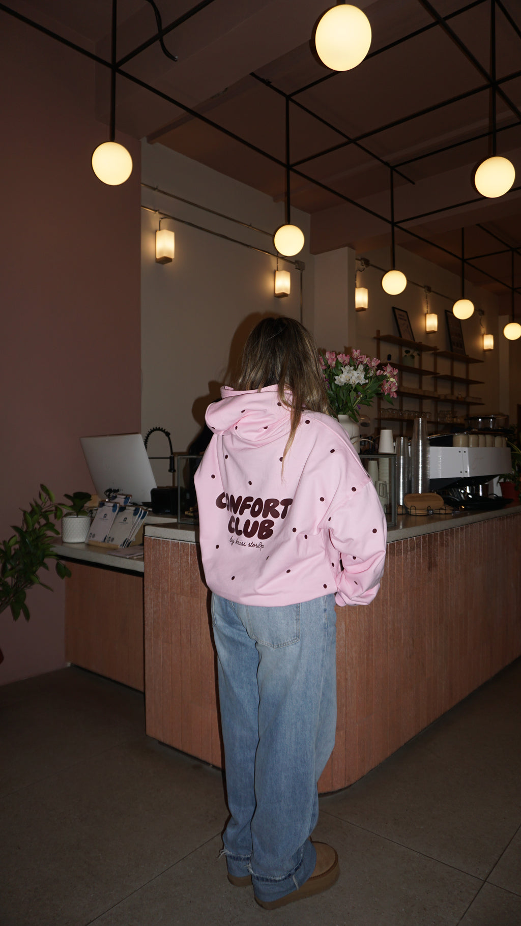 Polka Dot Pink Hoodie | Comfort club
