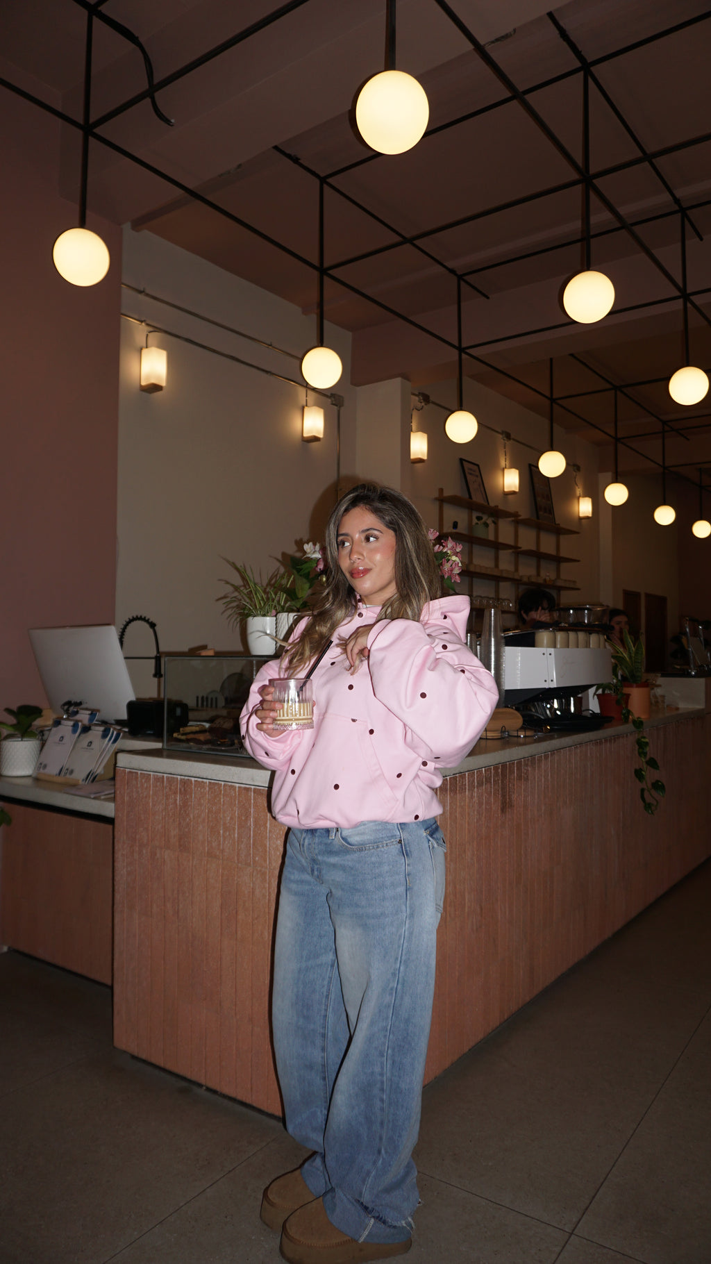 Polka Dot Pink Hoodie | Comfort club