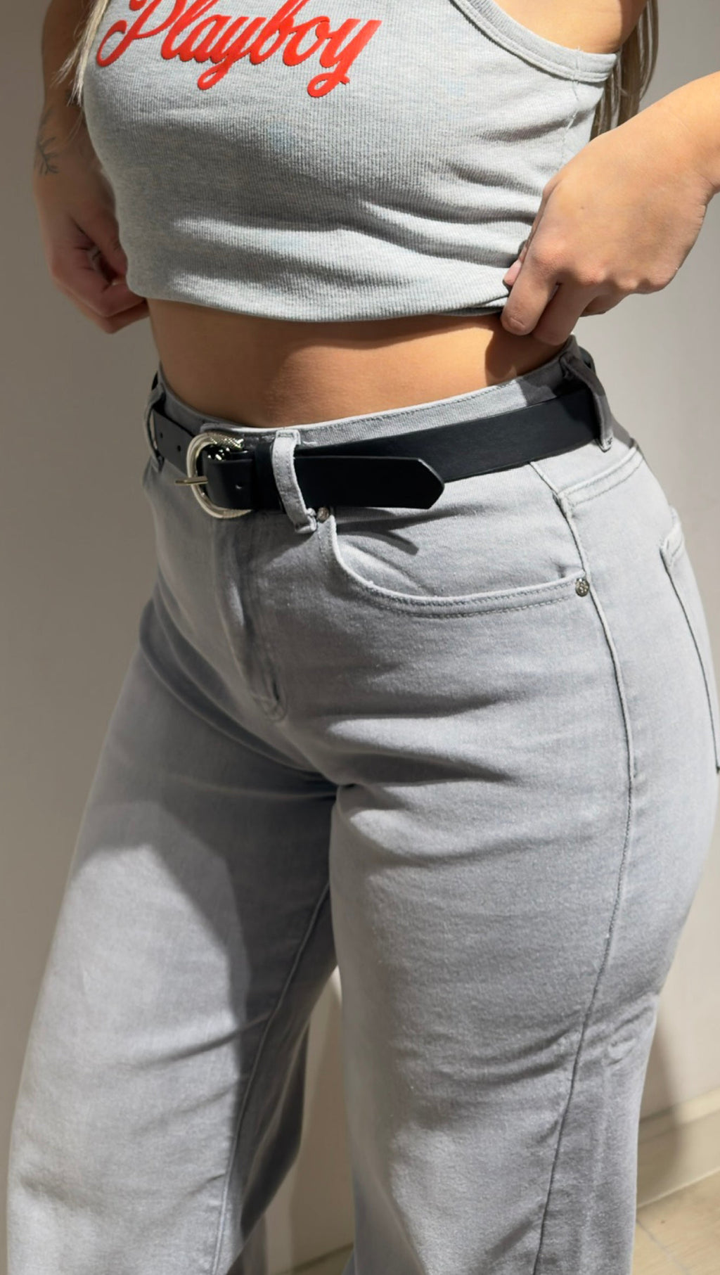 Jeans Cloud Grey | Tiro alto